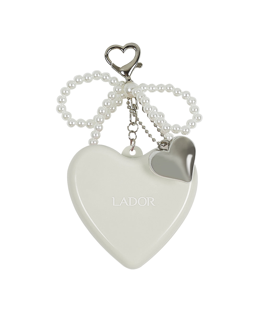 Heart Keychain Hair Brush - IVORY