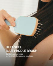 DETANGLING PADDLE HAIR BRUSH (BLUE)