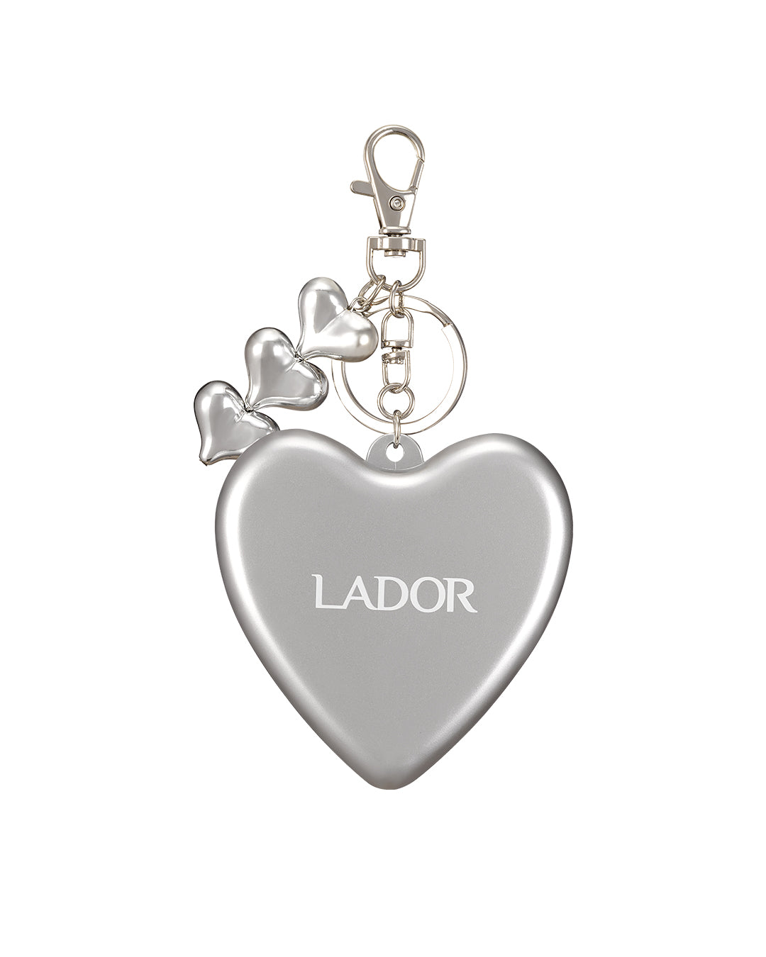 LADOR Heart Keychain Hair Brush - SILVER