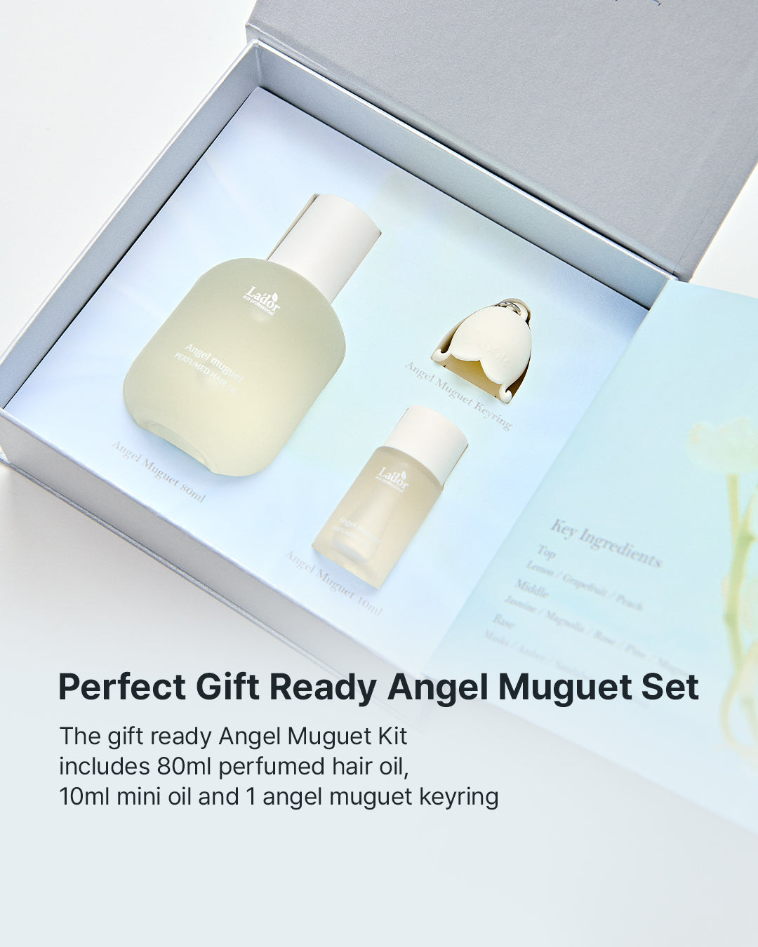 Perfumed Hair Oil Angel Muguet Keyring Set